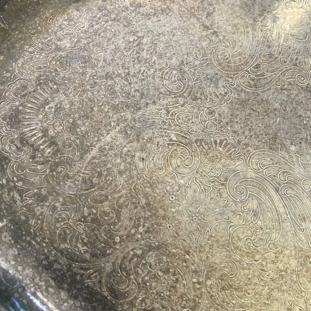 Sheffield Silver Company Silver-Plated Tea Tray Made in USA 14